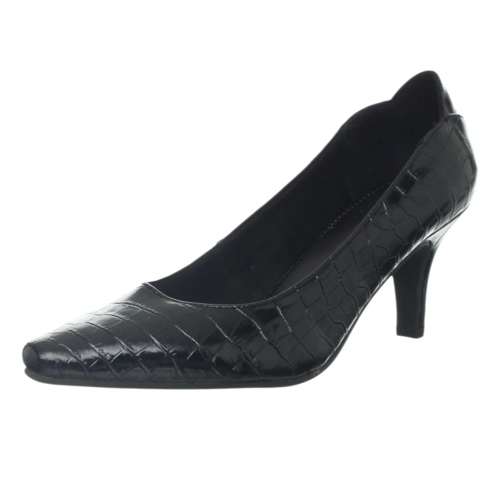 Life Stride Black Textured Heels